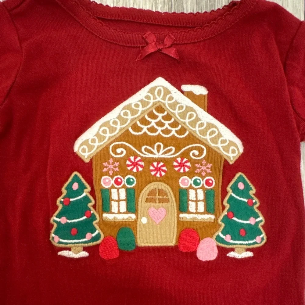 Gymboree Girls 12-18 Months Gingerbread House Holidays Long Sleeve Pjs